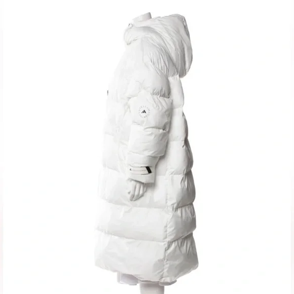 Adidas by Stella McCartney Long Puffer Jacket in Cloud White H58127 Size XL New - Picture 3 of 9